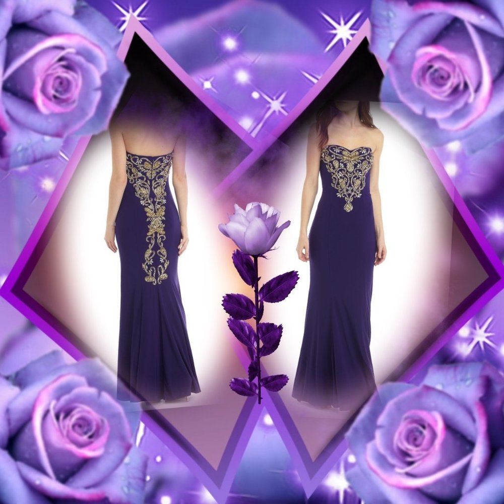 💲Sale💲💗HP💗Betsy & Adam Richly Bead Embellished Gown💗